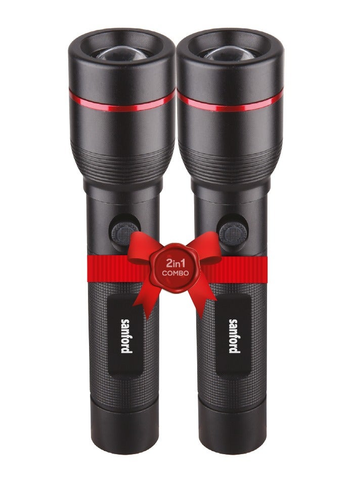 Sanford ECLIPSE-V2 Pack of 2 Searchlight, 1000 Lumens, 15W Laser LED, 1800m Range, 4000mAh Battery, Zoom Function, 5 Modes, Type-C Charging - Image 1