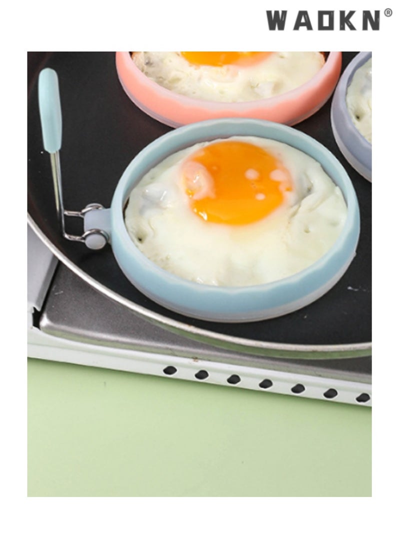 WAOKN - Dual-Color Silicone Egg Fry Mold - Multi-Purpose Egg Ring for Omelettes and Pancakes, Easy to Use, Perfect for Making Perfectly Shaped Eggs on the Stovetop, Kitchen Essential - Image 1