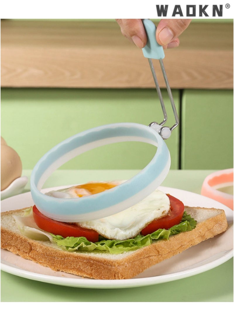WAOKN - Dual-Color Silicone Egg Fry Mold - Multi-Purpose Egg Ring for Omelettes and Pancakes, Easy to Use, Perfect for Making Perfectly Shaped Eggs on the Stovetop, Kitchen Essential - Image 1