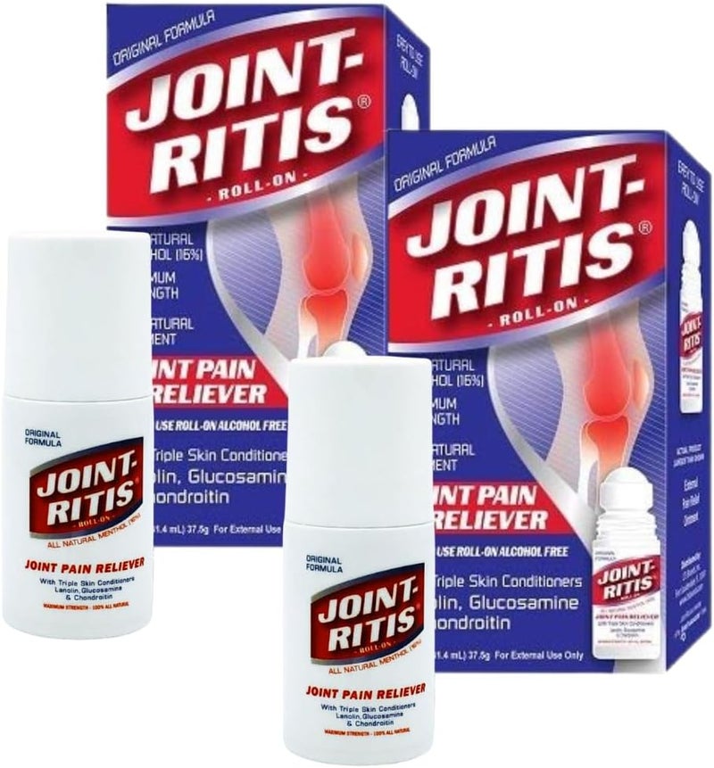 2-Pack | Fast Relief Joint-Ritis | All-Natural | Maximum Relief for Back, Neck, and Joints | As Seen On TV | Easy to Apply, 2 fl oz Roll-On