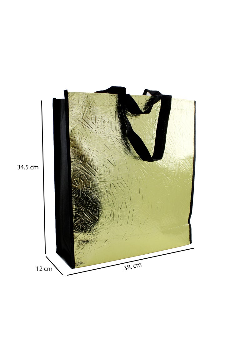 PARTY FUN Non-Woven Fabric Bag 34.5x12x38cm Pretty in Golden Tote for Stylish Convenience  - Image 4