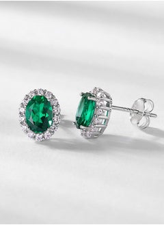 S925 Silver Oval Cut Emerald Stud Earrings, Moissanite Gemstone Embellishments, Chic and Fashionable, Ideal for Women Who Adore Classic and Ornate Jewelry Pieces - pzsku/Z085EA2F70FDAB82C5CD0Z/45/_/1710237888/54923694-6aec-43a6-8698-1864232b590e