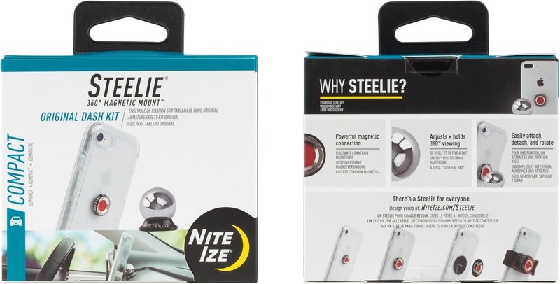 NiteIze Nite Ize Steelie Original Dash Kit  Magnetic Phone Mount for Car Dashboard  Car Phone Holder with Strong Steelie Magnet  3M VHB Adhesive - Image 1