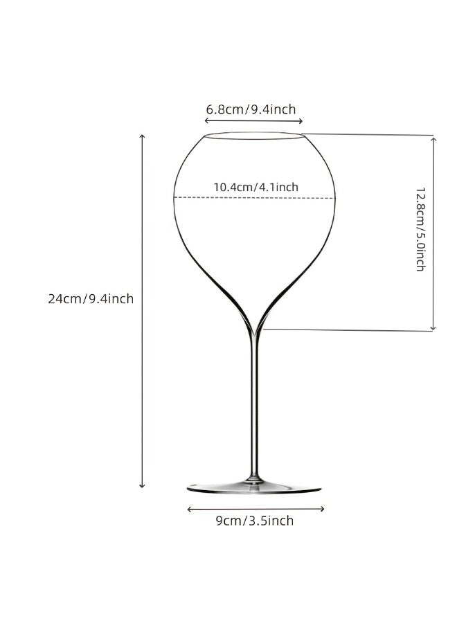 مجموعة من كؤوس النبيذ المنفوخة بالفم، سعة 520 مل/17 أونصة، مكونة من قطعتين، خفيفة الوزن، مصنوعة يدويًا، آمنة للاستخدام في غسالة الأطباق، مصنوعة من كريستال فاخر، مثالية لتذوق النبيذ الأحمر والأبيض والوردي والفوار - Image 2