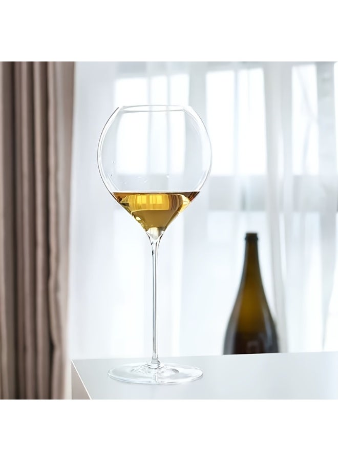 مجموعة من كؤوس النبيذ المنفوخة بالفم، سعة 520 مل/17 أونصة، مكونة من قطعتين، خفيفة الوزن، مصنوعة يدويًا، آمنة للاستخدام في غسالة الأطباق، مصنوعة من كريستال فاخر، مثالية لتذوق النبيذ الأحمر والأبيض والوردي والفوار - Image 4