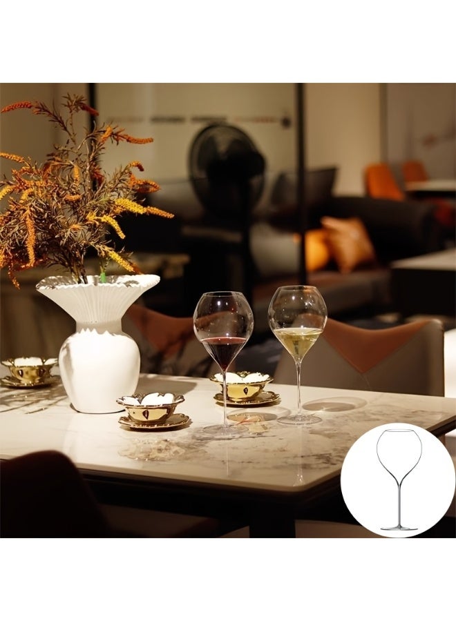 مجموعة من كؤوس النبيذ المنفوخة بالفم، سعة 520 مل/17 أونصة، مكونة من قطعتين، خفيفة الوزن، مصنوعة يدويًا، آمنة للاستخدام في غسالة الأطباق، مصنوعة من كريستال فاخر، مثالية لتذوق النبيذ الأحمر والأبيض والوردي والفوار - Image 5