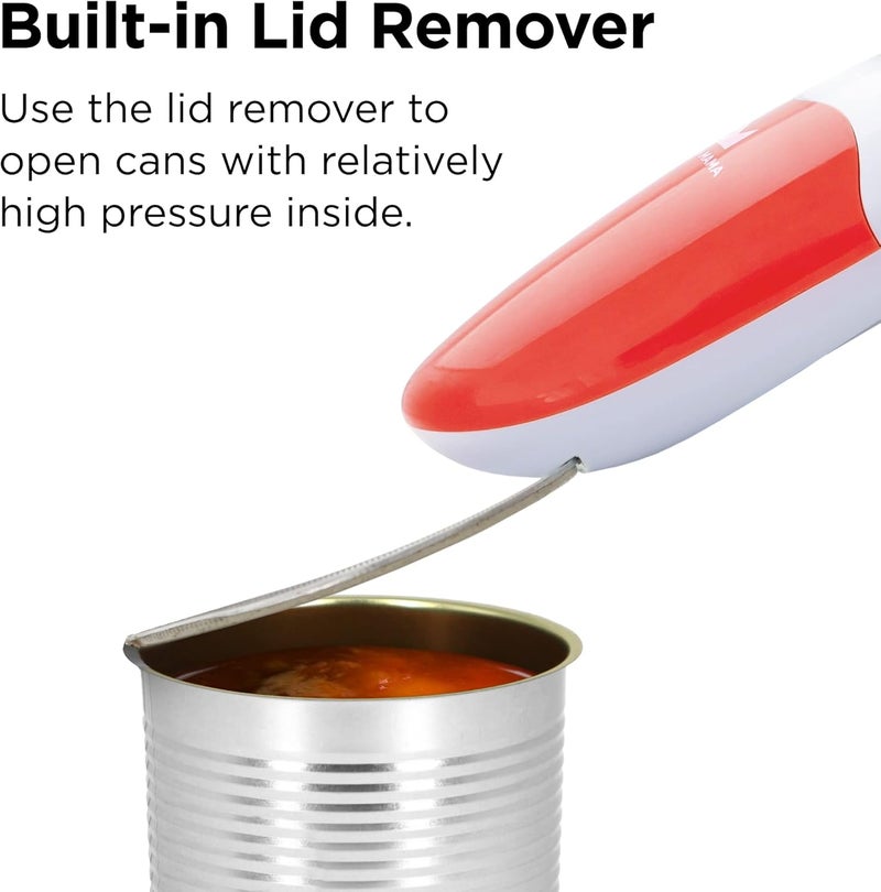 Kitchen Mama Auto 2.0 Electric Can Opener: Blade Opens Almost Any Can Pop or Soda Can - Automatic, Hands Free, Safe, Smooth Edge, Lid Remover, Battery Operated, Cordless, YES YOU CAN (Red) - Image 5