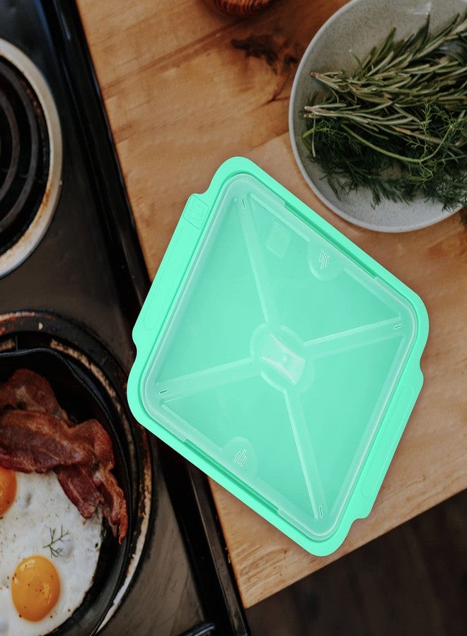 M MUGOOLER Microwave Easy Bacon Maker/Cooker with Lid, Safety, Quick and with No Mess, 11.3“ L x 9.0" W x 2.4" H- Blue - Image 4