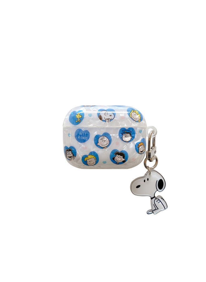 For Airpods4 Generation Bluetooth Headset Protective Cover For Apple 3 Generation/Pro2 Cartoon Soft Case Cute Personality Pendant-Color:IMD Soft Shell-shell Snoopy (with Pendant)-Applicable Model:Ai