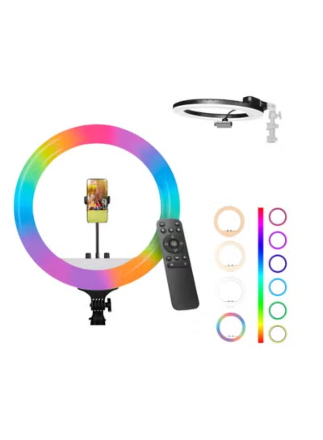 DRL-18 RGB LED Ring Light 46cm – Perfect for YouTube, Photo-Shoots, Video Shoots, Live Streaming, Makeup, and Vlogging – Compatible with iPhone/Android & Cameras