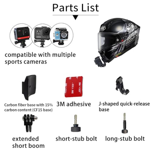 StableNeino SHOEI X-Fifteen Chin Mount Kits Made for Shoei X15 X-SPR PRO Camera Mount Kit (Carbon Fiber Base) - Image 2