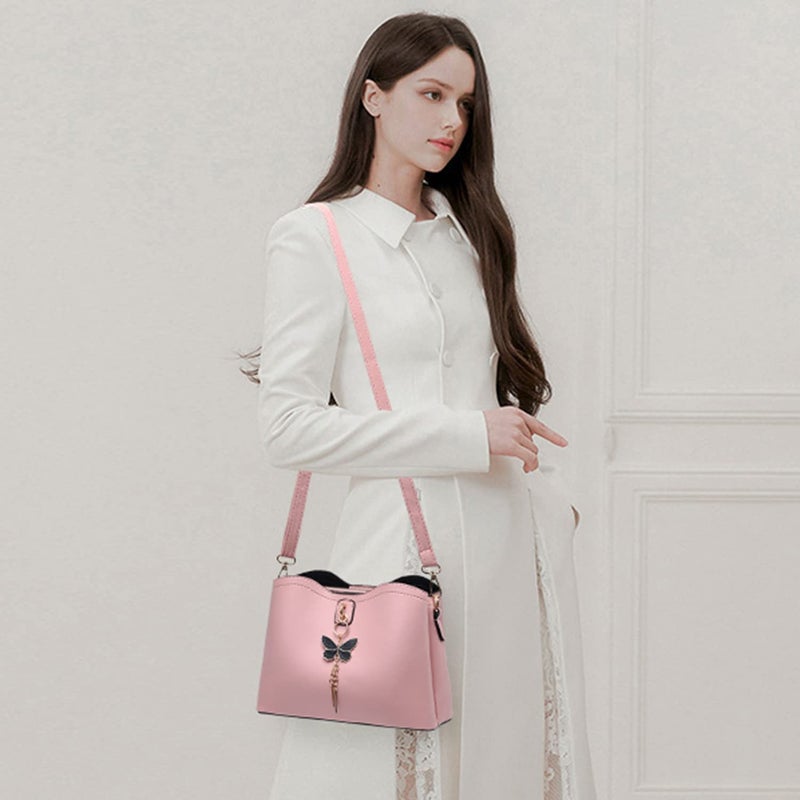 Xiaoyu Small Crossbody Bags for Women Fashion Purses for Teenage Girls Lightweight Handbags Shoulder Bag (Pink) - Image 2