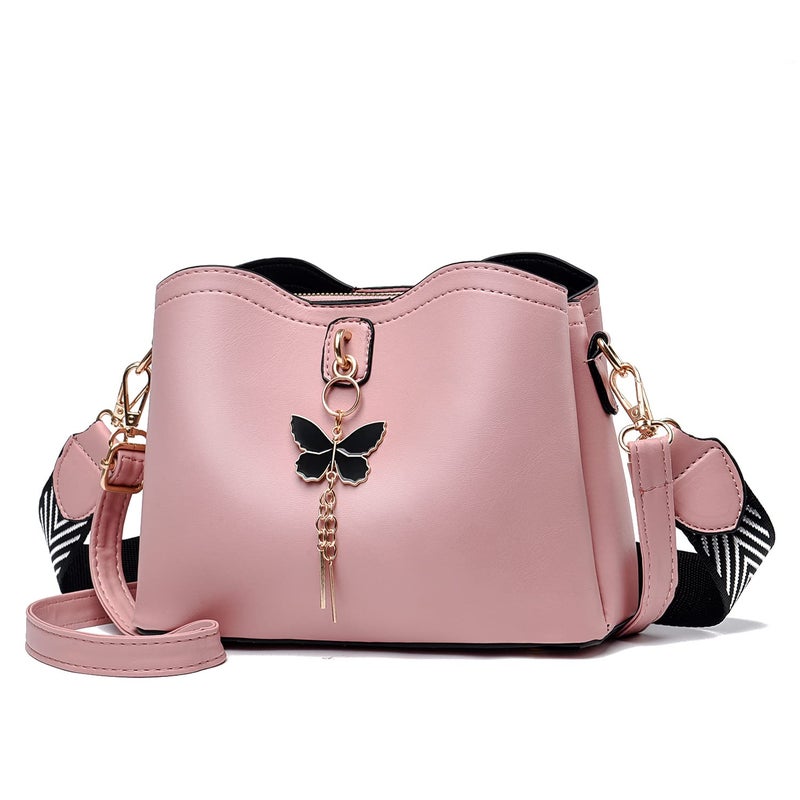 Xiaoyu Small Crossbody Bags for Women Fashion Purses for Teenage Girls Lightweight Handbags Shoulder Bag (Pink) - Image 1
