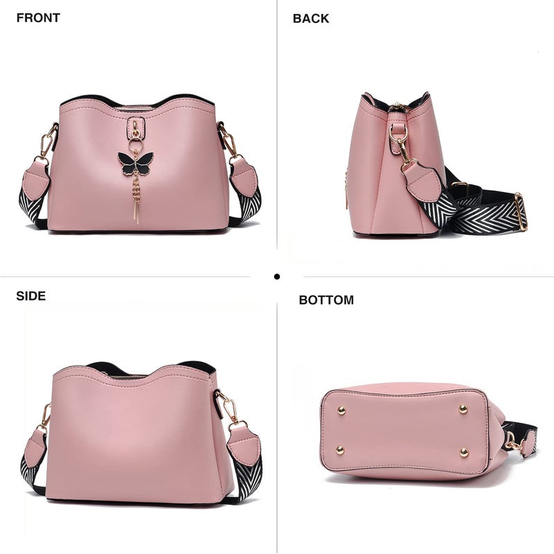 Xiaoyu Small Crossbody Bags for Women Fashion Purses for Teenage Girls Lightweight Handbags Shoulder Bag (Pink) - Image 5