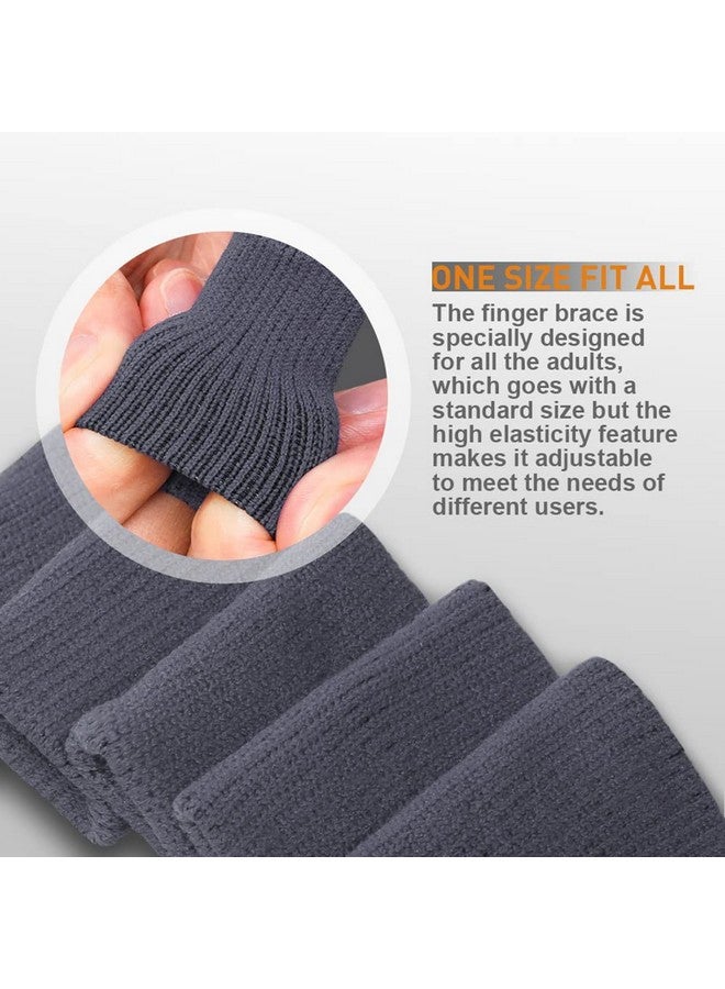 Cute critters 10Pcs Finger Sleeves Protectors Thumb Brace Support Elastic Compression Protector For Relieving Pain, Arthritis,Trigger Finger, Sports (Grey), Free size - Image 3