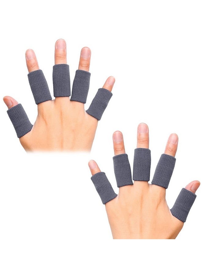 Cute critters 10Pcs Finger Sleeves Protectors Thumb Brace Support Elastic Compression Protector For Relieving Pain, Arthritis,Trigger Finger, Sports (Grey), Free size - Image 1