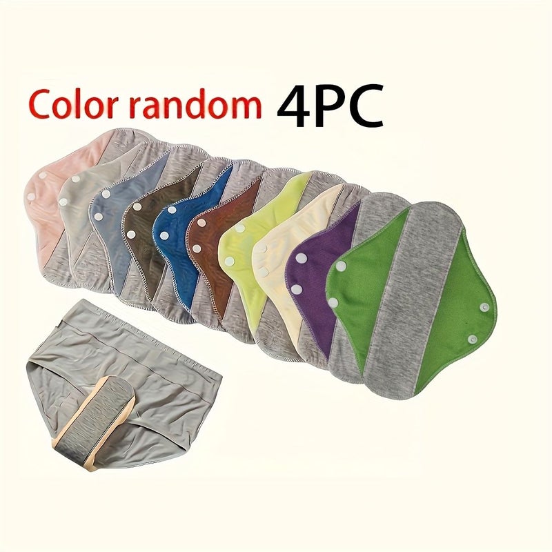 Reusable Cotton Panty Liners 4 Pack 9 Inches Feminine Washable Leak Proof - Image 1
