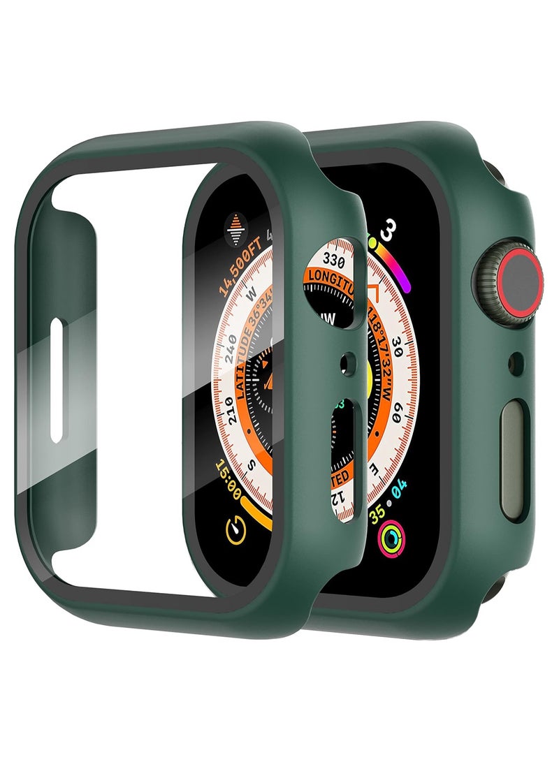 FARROBIZZ 2-Pack for Apple Watch Series 9/8/7/6/5/4/Series SE/SE 2  in mm All-around Screen Protector Case, Tempered Glass Screen Protector Case Ultra-thin for iWatch in mm Protection Cover - Clear - Image 1