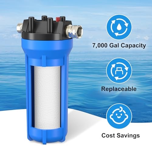 Hansing 4-Layer RV Water Filter with Stand and 7,000 Gallons Capacity, 3/4" GHT Metal Threads Inline Water Filter, Removes Sediments, Chlorine, PFAS, PFOS, VOCs, Heavy Metals, Bad Taste, Odor, and More - Image 4