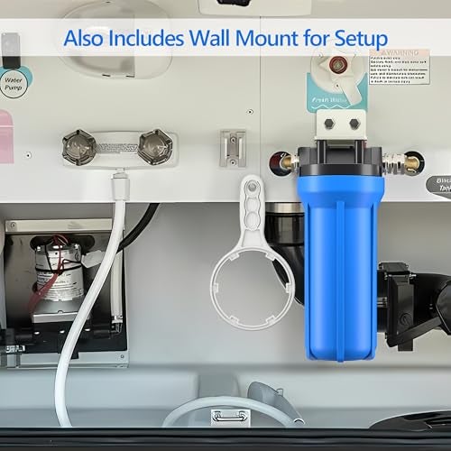 Hansing 4-Layer RV Water Filter with Stand and 7,000 Gallons Capacity, 3/4" GHT Metal Threads Inline Water Filter, Removes Sediments, Chlorine, PFAS, PFOS, VOCs, Heavy Metals, Bad Taste, Odor, and More - Image 3
