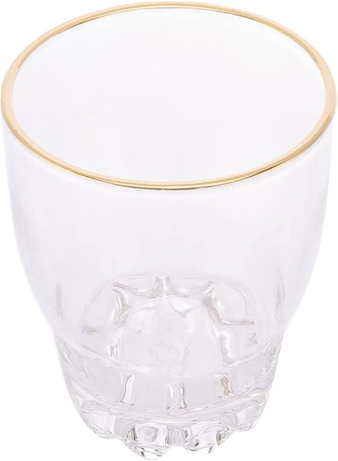AKDC 3Pcs Glass Bowl L(8CM) XW(8CM) XH(5CM) Transparent, Gold - Image 5