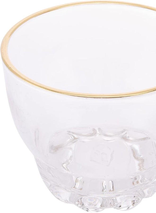 AKDC 3Pcs Glass Bowl L(8CM) XW(8CM) XH(5CM) Transparent, Gold - Image 4