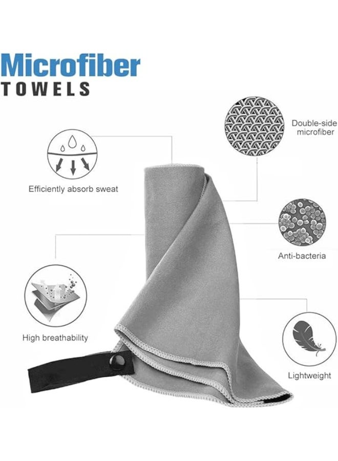 2 Pack Quick Drying Gym Towel 40 x 80CM Soft Microfiber Lightweight Sport Sweat Towel Perfect Travel Camping Towel Super Absorbent Ultra Compact for Gym Sport Yoga Backpacking Beach Swimming, Gray - Image 5
