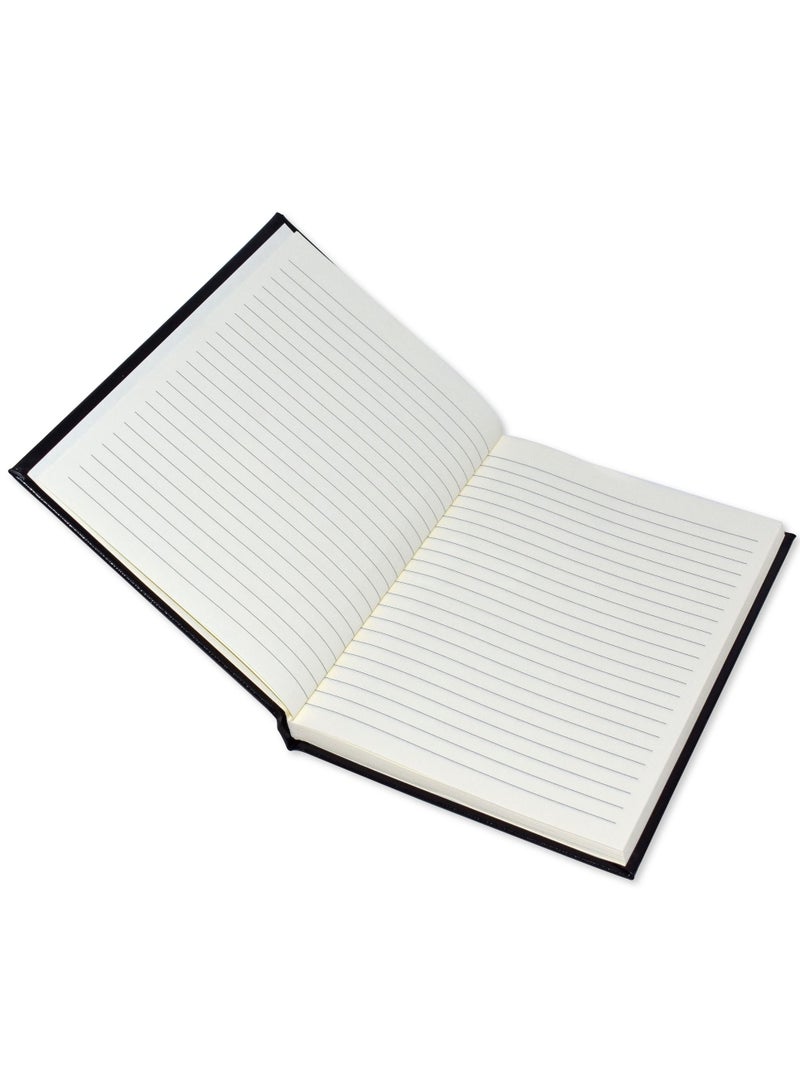 FIS Notebook Bonded Leather, Size A5, Italian Ivory Paper, 70 GSM, 196 Pages, 8 mm Ruled, Hard Cover, Colour Black - FSNBHCA5IVBLBK - Image 2