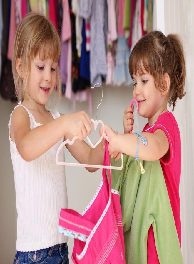 OneDream Pink Velvet Hooks for Kids, 50 Pack 13 Inch Hooks with 20 Movable Clips, Non-Slip for Boys and Girls, Heavy Duty and Space Saving - Image 2