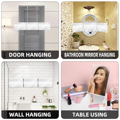 GLDDAO LED 3 Way Mirror to See Back of Head 360 Mirror for Women for Braiding Hair Telescoping Hooks Anti-Fog HD Glass Three Way for Self Hair Cutting Makeup Trifold - Image 5