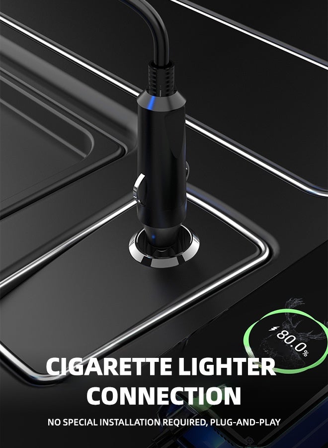 RUIYADA 200W Car Power Inverter, DC 12V/24V to 220V Car Inverter with 2 USB and 2 Type C Ports, Charger Adapter Car Plug Converter with Switch and Current LED Screen, Suitable for Cars, SUV & Truck - Image 4