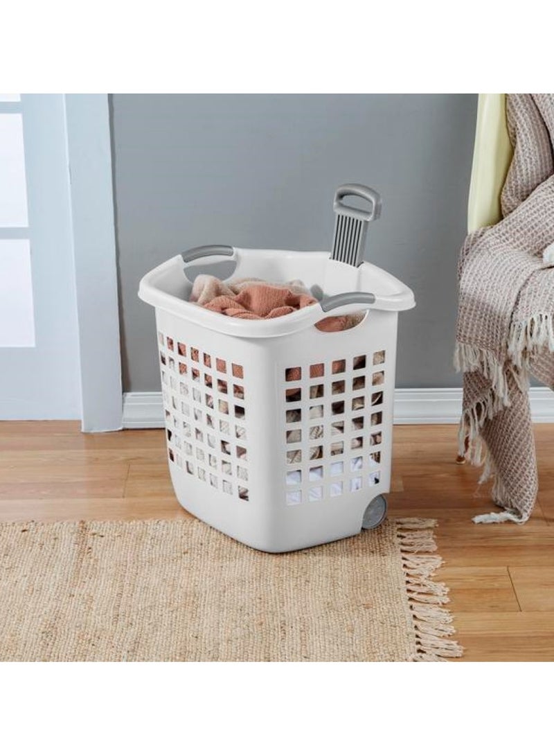 Sterilite Ultra Wheeled Laundry Basket Plastic Bushel 62 Liter - Image 5