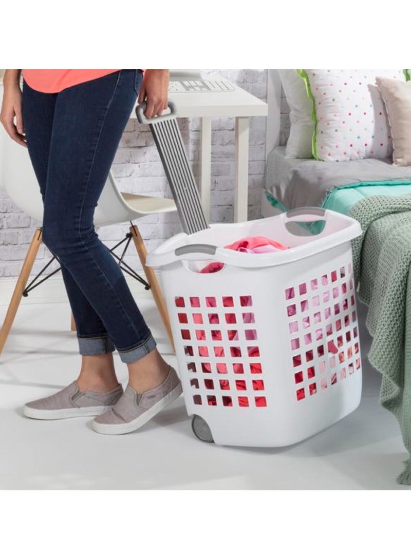 Sterilite Ultra Wheeled Laundry Basket Plastic Bushel 62 Liter - Image 4