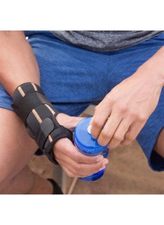 Copper Fit Unisex Adult Fingerless Rapid Relief Adjustable Wrist Wrap with Ice Pack or Heat Therapy, Black, Adjustable 