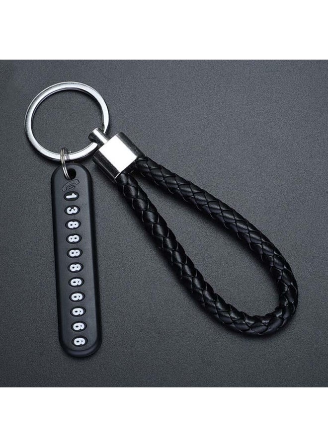Anti-lost Phone Number Plate Pendant Car Keychain Key Ring  - Image 5