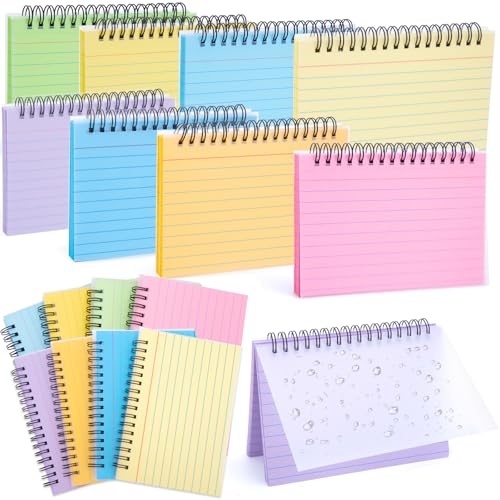 Koogel 400PCS Index Cards, 4x6 Colored Ruled Index Cards with Rings for Back to School, Flashcards Heavy Note Card with Waterproof Covers for Studying Learning School College Office Supplies, 8 Colors - Image 1