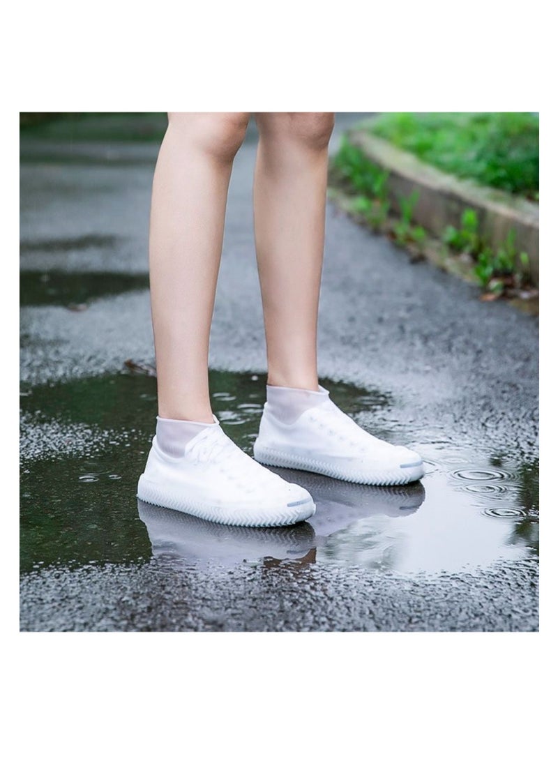 NOVOLAN NOVOLAN Rain Shoe Cover Male & Female Silicone Shoe Cover Waterproof Rainy Day Thickened Non-Slip Wear-Resistant Bottom Outdoor Rain Boots, Foldable & Portable Tire-Like Texture Lightweight  - Image 1