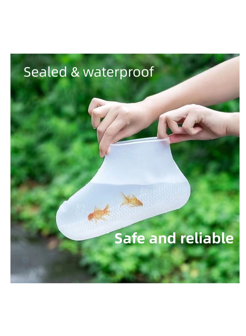 NOVOLAN NOVOLAN Rain Shoe Cover Male & Female Silicone Shoe Cover Waterproof Rainy Day Thickened Non-Slip Wear-Resistant Bottom Outdoor Rain Boots, Foldable & Portable Tire-Like Texture Lightweight  - Image 2