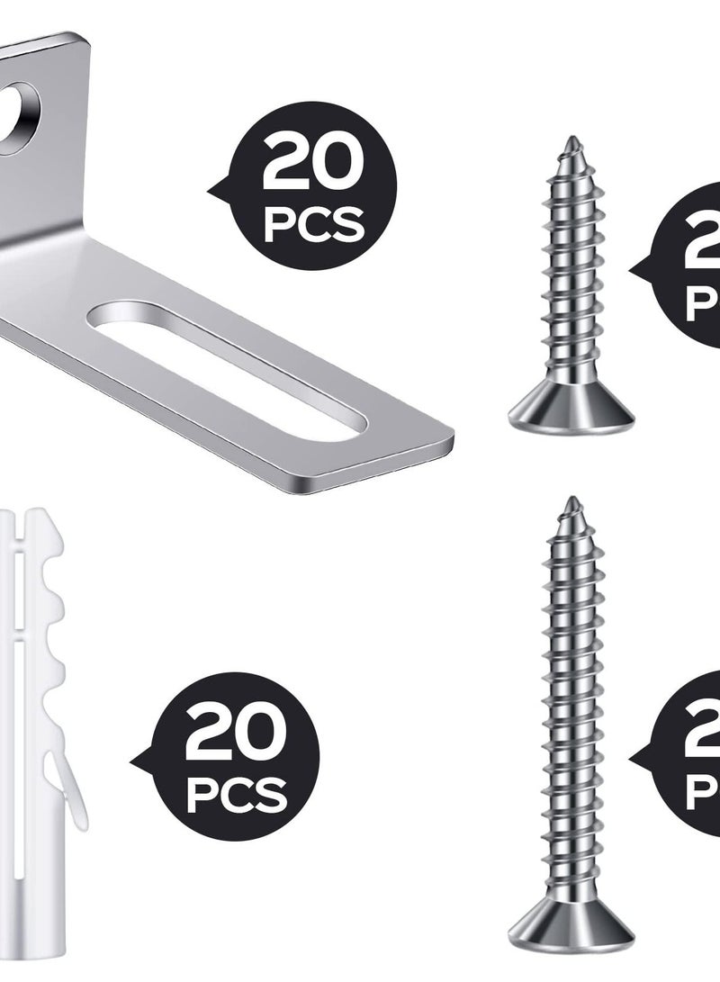 Excefore Whiteboard Installation Kit - 20 Set Wall Hanging Hardware - Hanger Supports, Screws, and Expansion Tubes - Ideal for Whiteboards in School and Office. - Image 2
