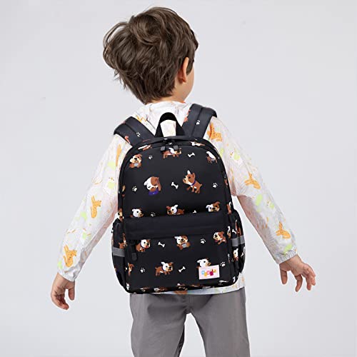 Lanola Cute Little Girls Backpack Waterproof Small Kids Backpacks Daypack for Toddler Girl Bakcpack Travel Bag Baby Children Preschool Bakcpack- Black Dog - Image 2