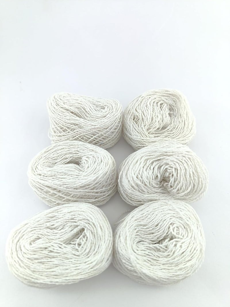 advancedestore advancedestore (Pack of 6 Pcs) Handpicked Cotton Piping Thread Dori (White) Cotton Colour Dori for Wall Hanging-60meters Each - Image 1