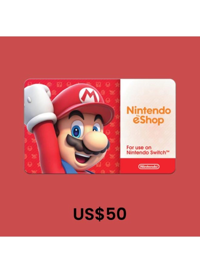 Nintendo US $50 Gift Card USA