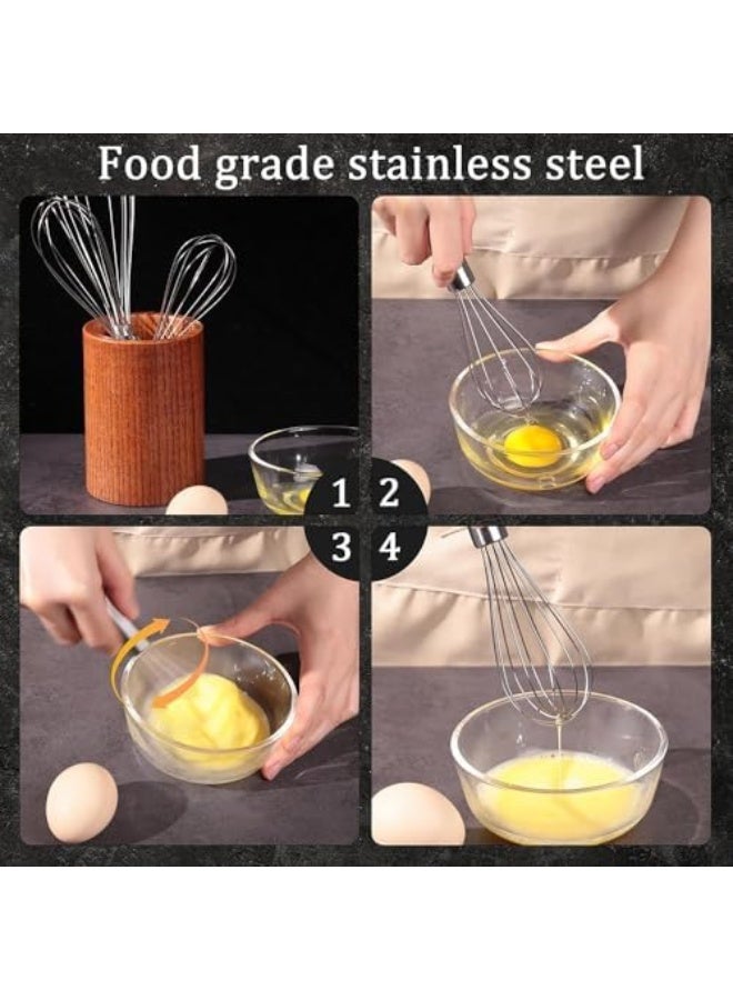خلاط يدوي من الفولاذ المقاوم للصدأ، 10 بوصات، مضرب بيض للمطبخ، مضارب بالون للطهي، المزج، الخفق، التحريك، الخبز، أداة خفق سهلة التنظيف. - Image 5