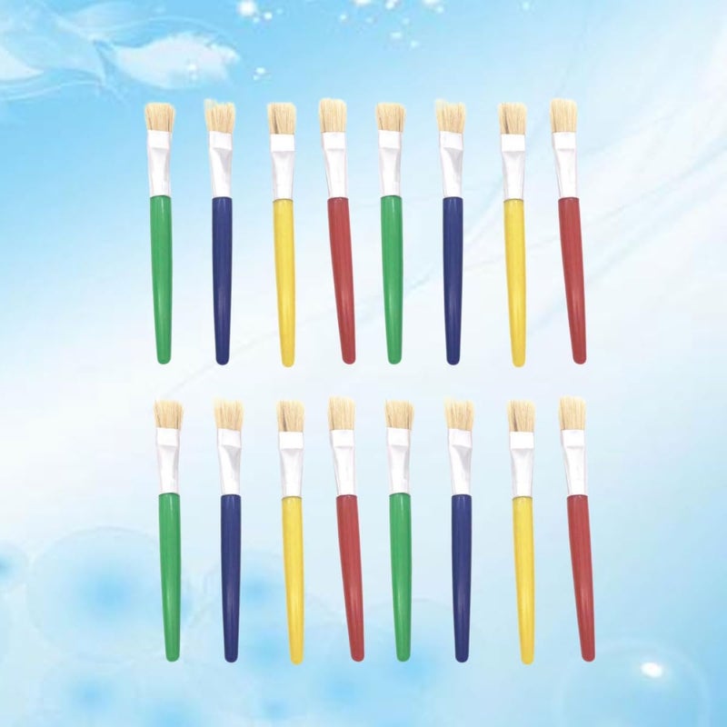 ORFOFE 28 Pieces Drawing Paintbrush Set Flat Head Graffiti Brushes with Plastic Handles for ’s DIY Painting and Art Supplies - Image 5