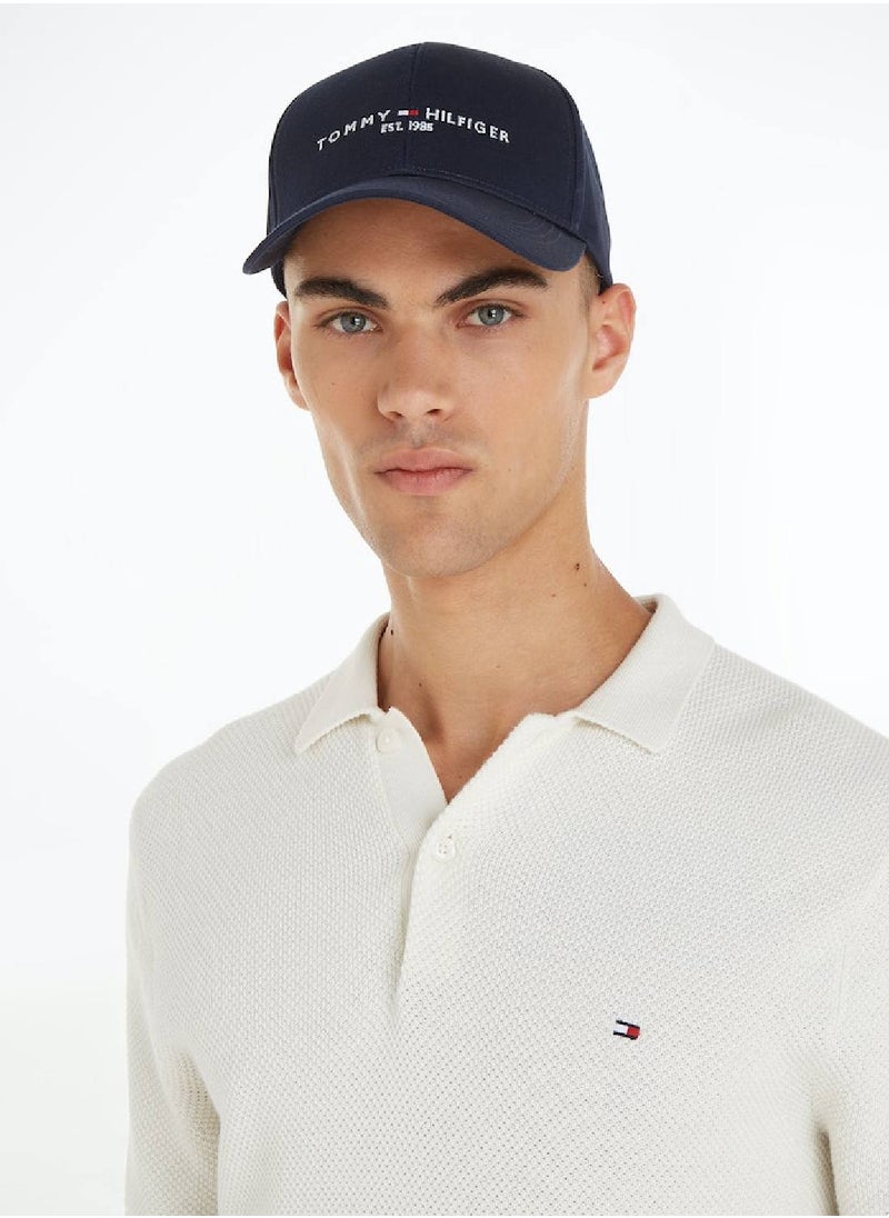 TOMMY HILFIGER - Men's Established 1985 Logo Cap -  Cotton, Blue - Image 1