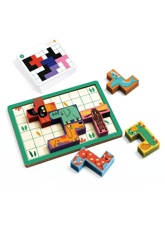 DJECO SoLogic Pentanimo - Wooden Logic Game for Little Ones - Challenging, Fun & Creative Activity for Family & Friends - Cute Animal Puzzle Toy for Children 5+ Years Girls & Boys - Image 1