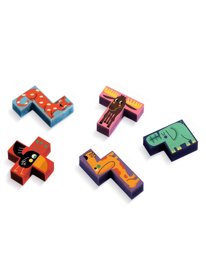 DJECO SoLogic Pentanimo - Wooden Logic Game for Little Ones - Challenging, Fun & Creative Activity for Family & Friends - Cute Animal Puzzle Toy for Children 5+ Years Girls & Boys - Image 2
