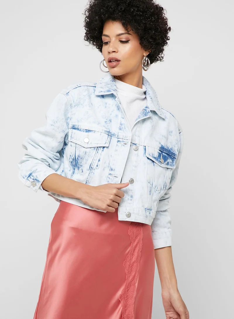 TOPSHOP Denim Cropped Jacket