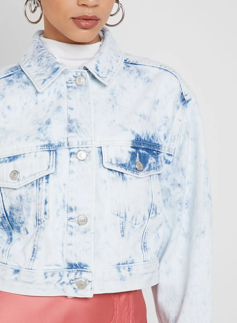 TOPSHOP Denim Cropped Jacket