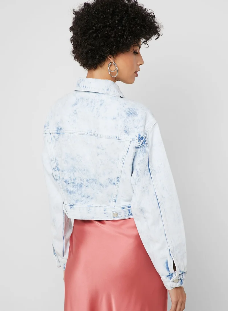TOPSHOP Denim Cropped Jacket